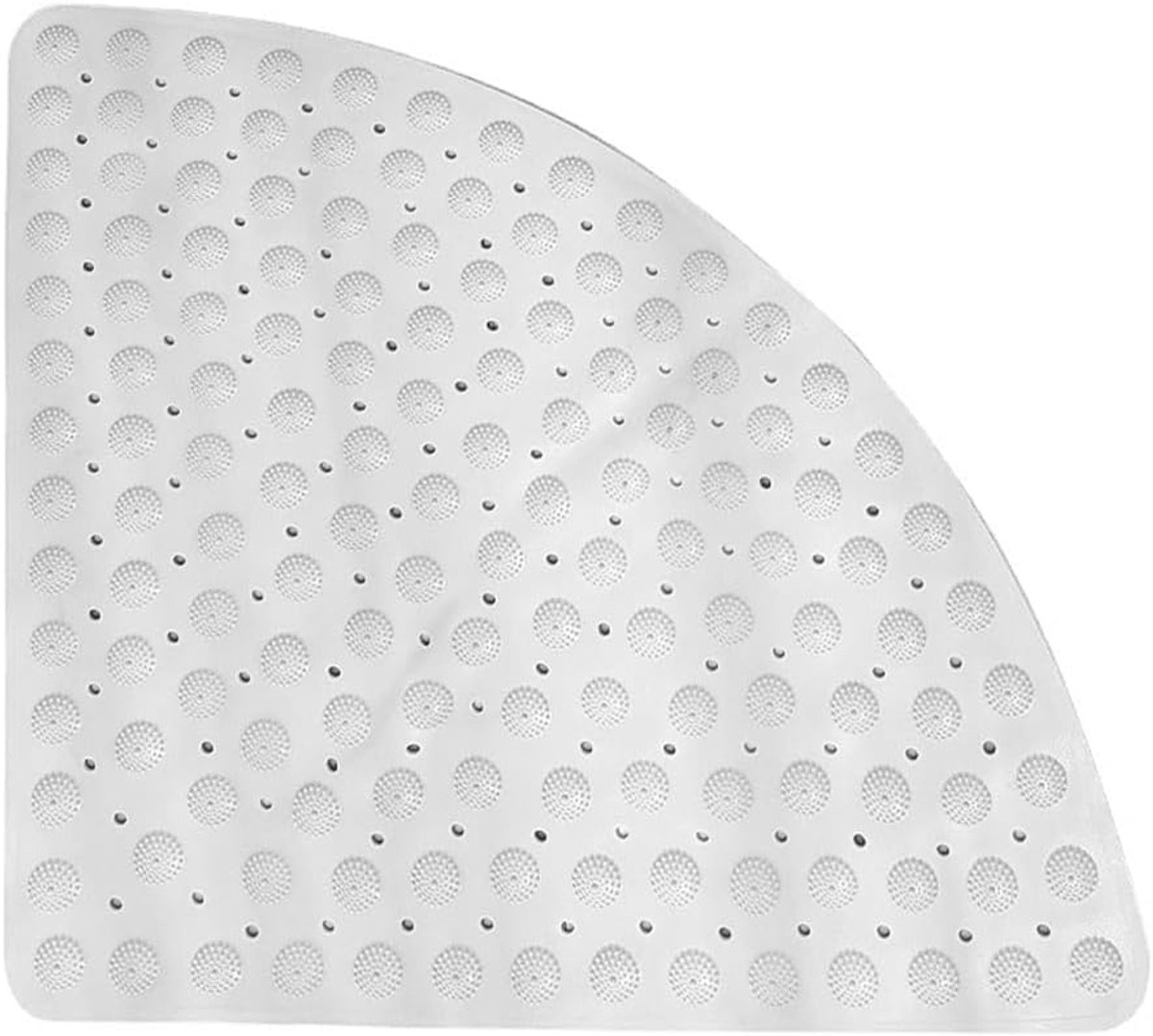 Dailygoods- Hoekdouchemat Antislip - Waaiervormige Douchemat - Sneldrogende Zuignap - Machinewasbaar - 54 x 54 cm - PVC Materiaal