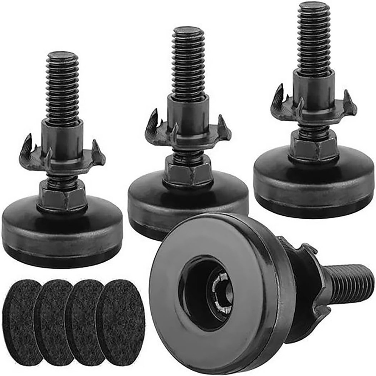 Dailygoods- Nivelleringsvoeten 4 Pack - Verstelbare Stelvoeten - T-Moer Kit 3/8"-16 Draad - Ondersteuning 1200Lbs - Stabiliteit voor Meubels - Meubelv