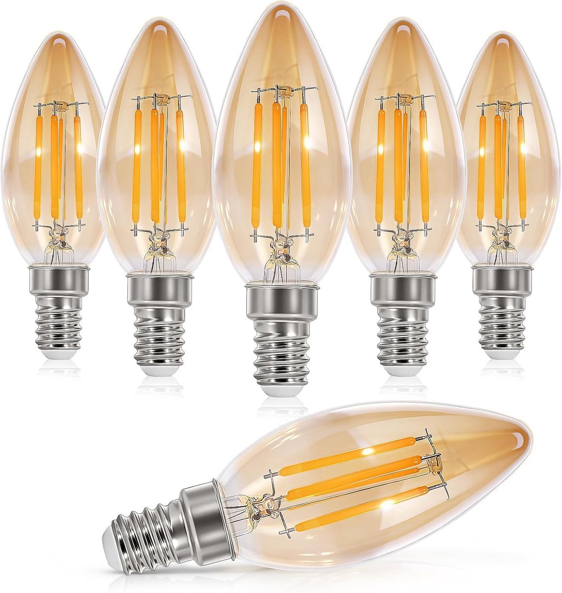 LED Vintage E14 Lamp - Warmwit - Kaarsvormig - 4W - Voor Diverse Lampen