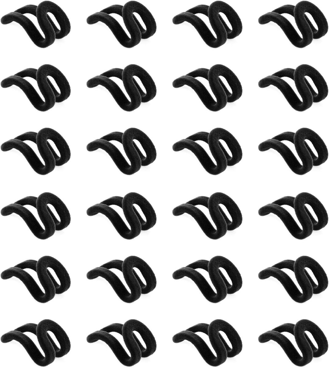 24 stuks magische kleerhangers, ruimtebesparend, commandohaak, mini-haken, antislip, watervalhaken voor kast, badkamer, zwart