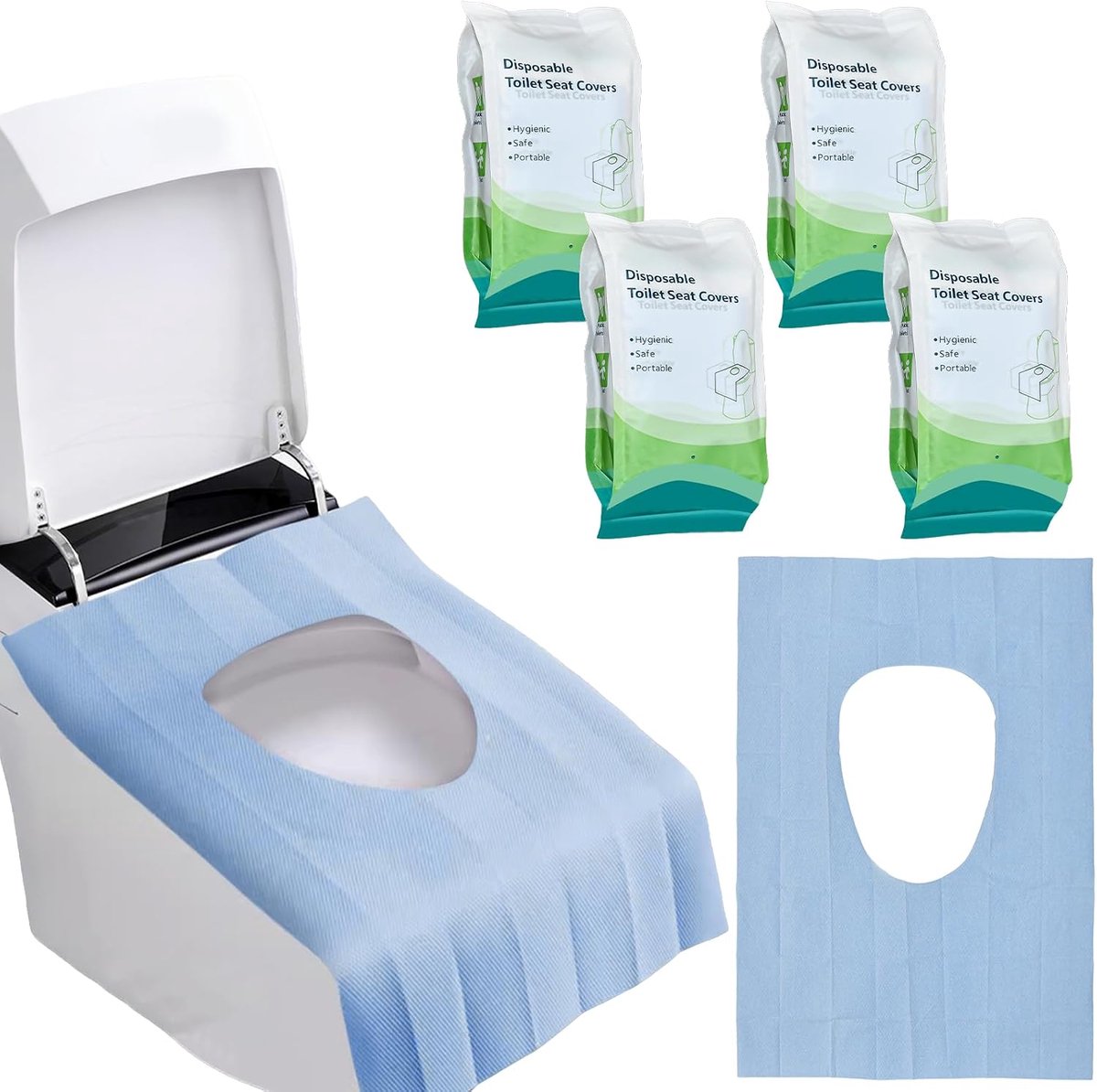 40 blauwe wegwerptoiletmatten