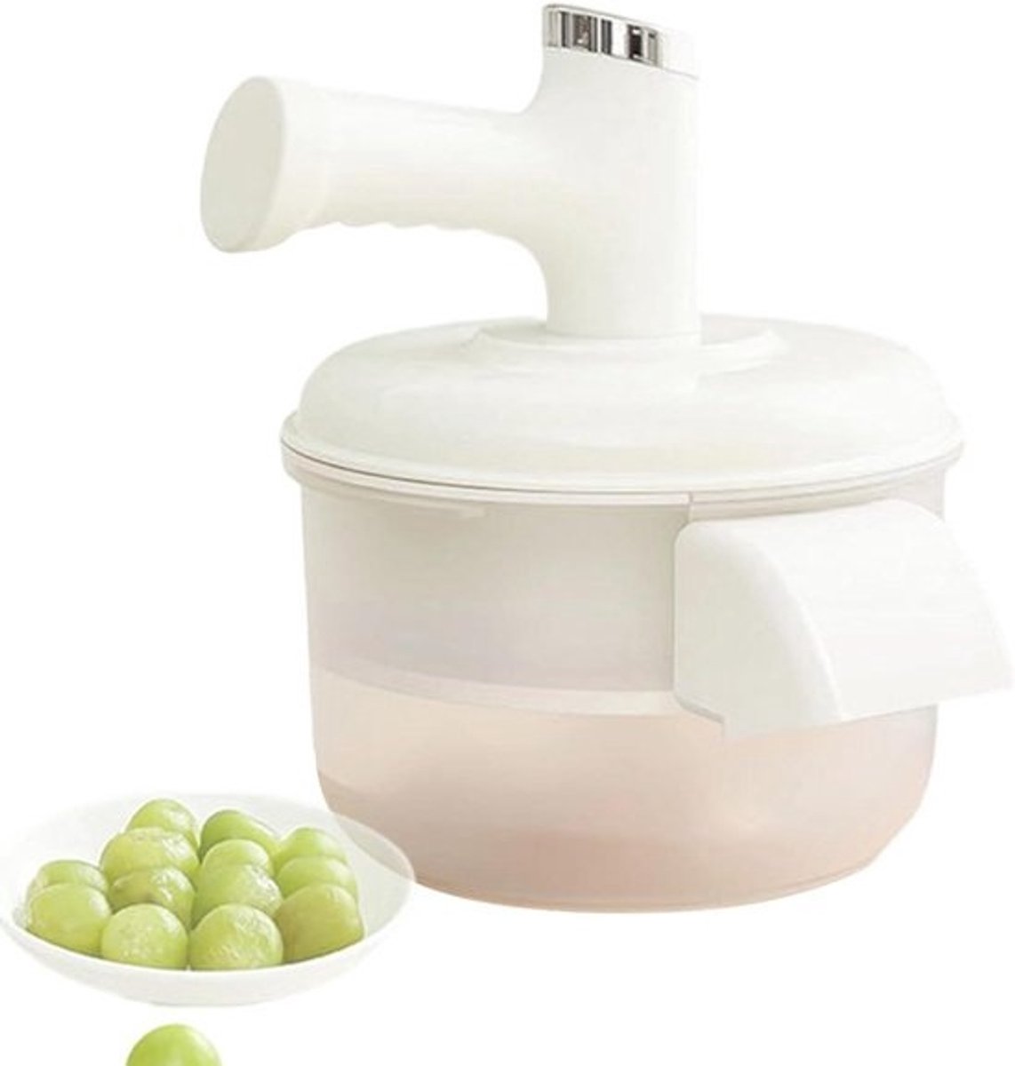 Druiven Schilmachine - Klein Fruit Peller - Snelle Vruchten Voorbereiding - Automatische Werking - 20.8 x 25 cm - Wit