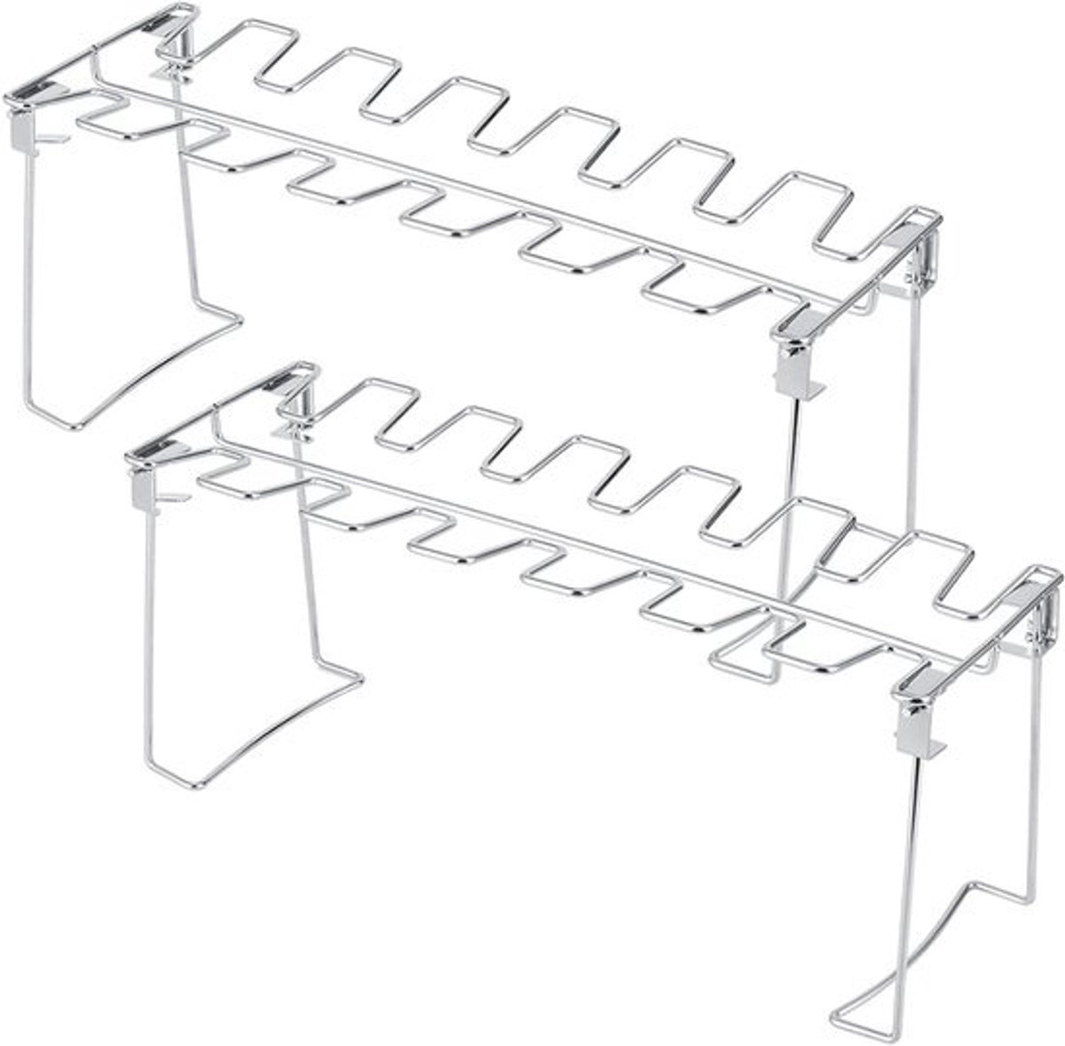 Kippenvleugelrek - Grillrek - Gevogelte Grillen - Opvouwbaar Ontwerp - 35 cm - Zilverkleurig