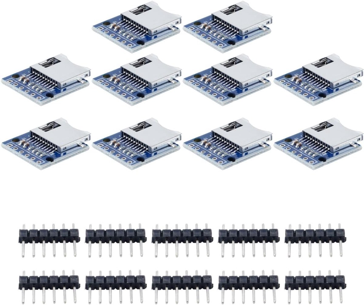 Image of 10 stuks 3,3V SD-kaartlezermodule SPI SD-kaartsleufmodule socketlezer met 6-voudige pinstrip