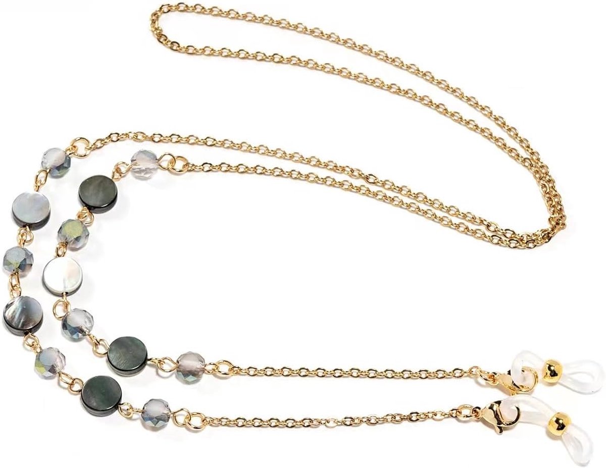 Ketting dames, brillenketting dames, modern, maskerband, ketting voor zonnebril, leesbril, ketting, brilketting, goud, goud, M