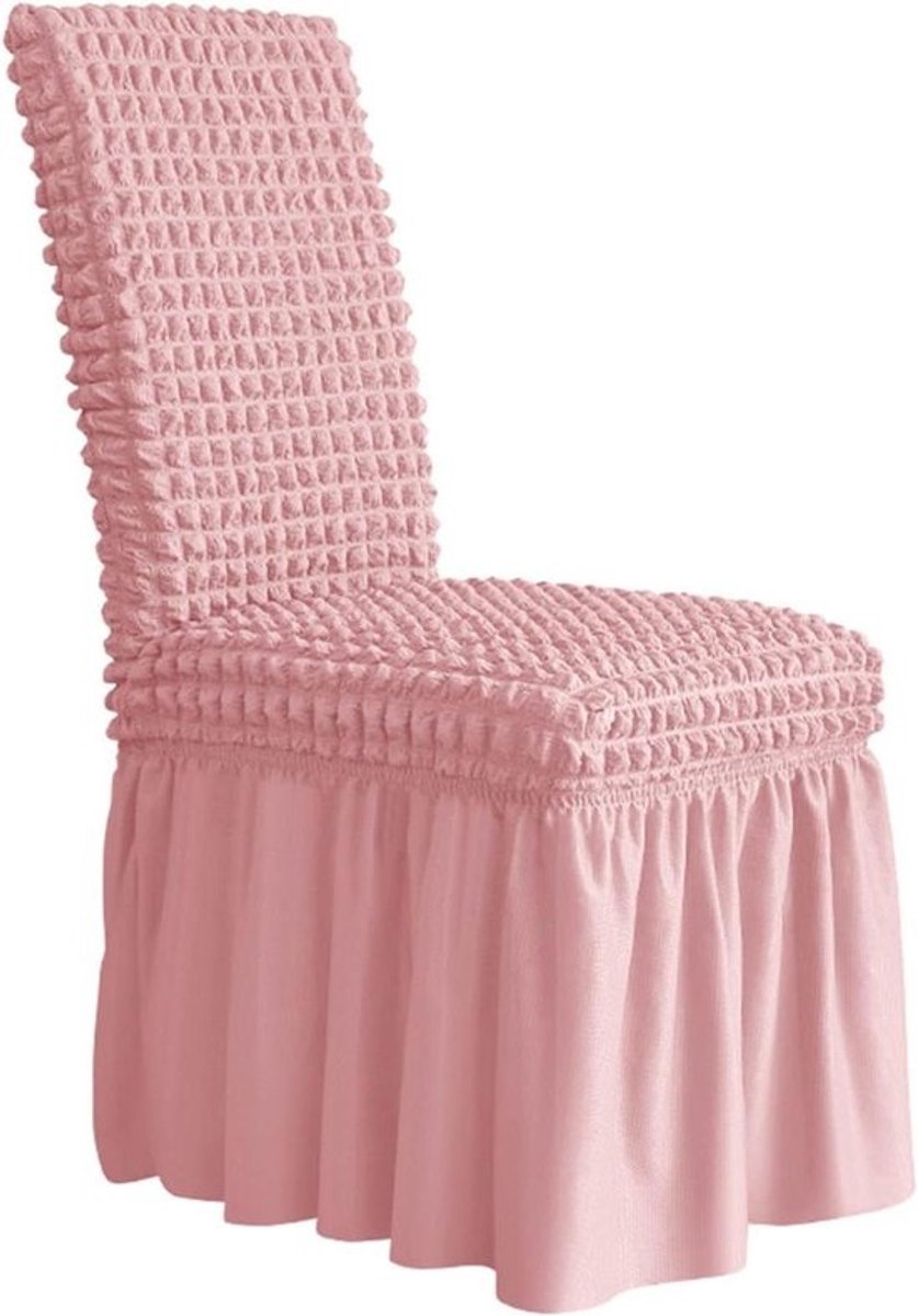 Stoelhoezen - Meubelbeschermer - Eetkamer Decoratie - Afneembaar en Wasbaar - 2 Stuks - Roze