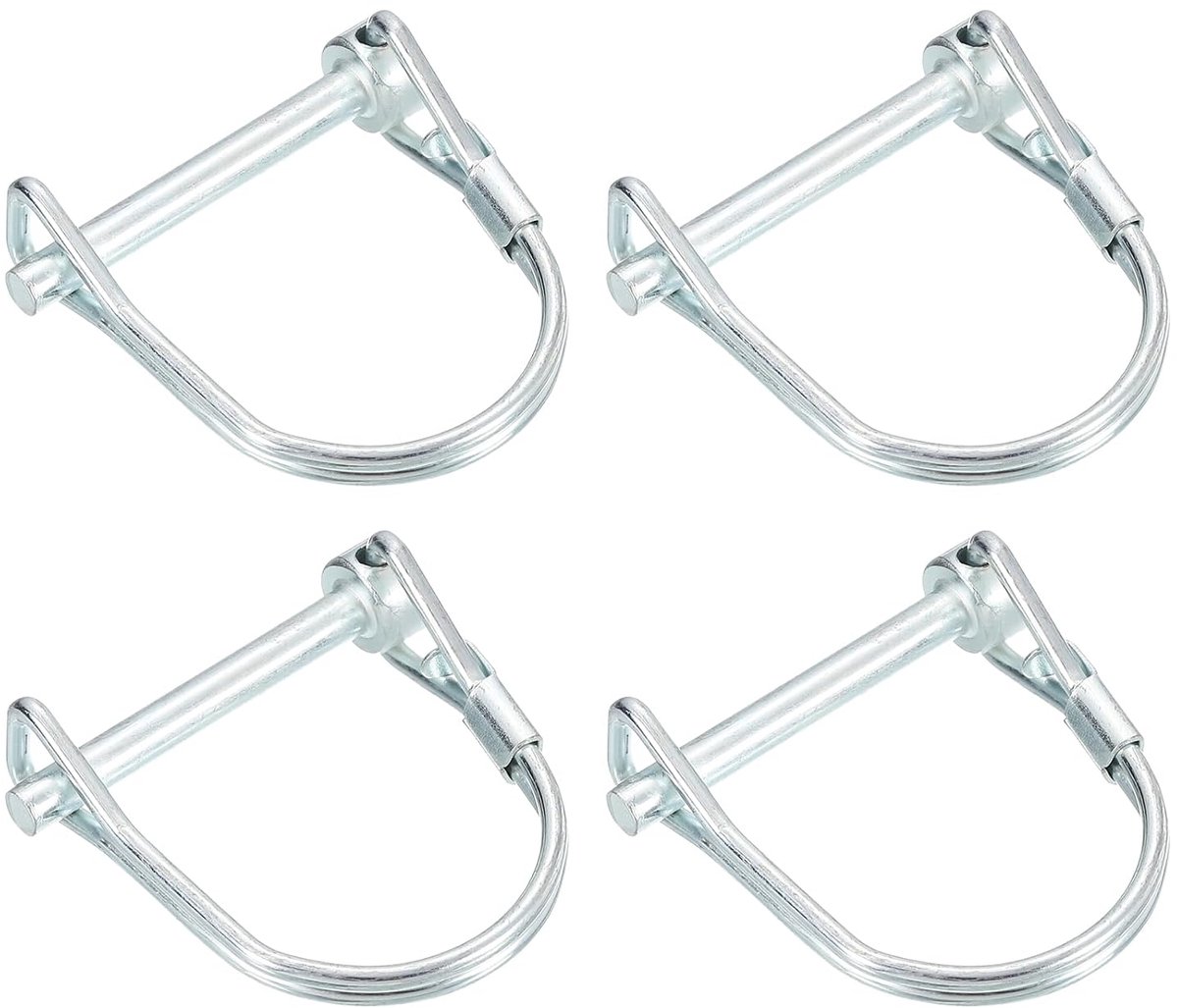 4 stuks 11/16 inch diameter trekhaak, 1-3/8 inch lange koppelingspen, schacht, borgpen, ronde pto-pen voor landbouwaanhangers en tuin