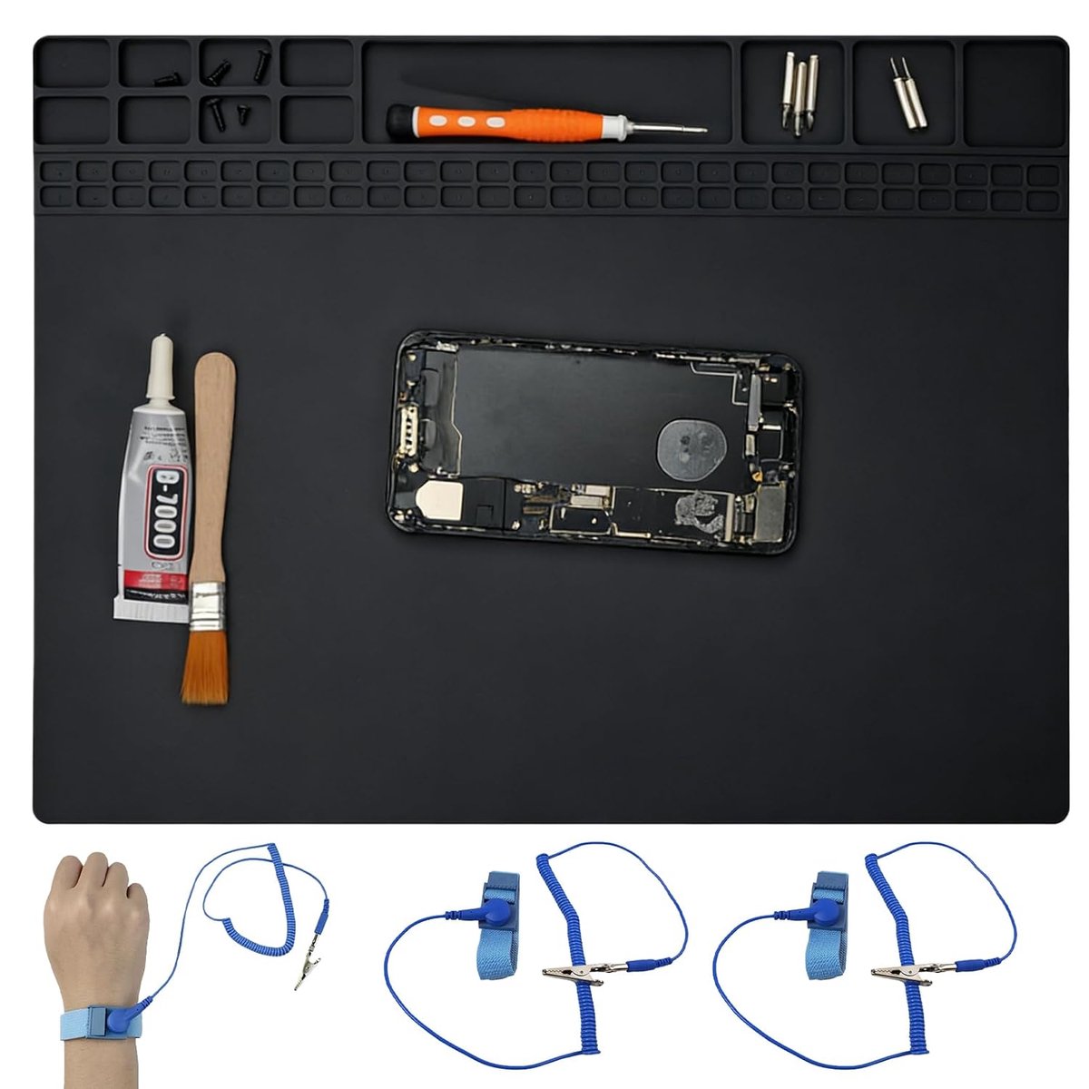 Dailygoods - Antistatische ESD Mat met Armband en Aardkabel voor Elektronica Reparatie