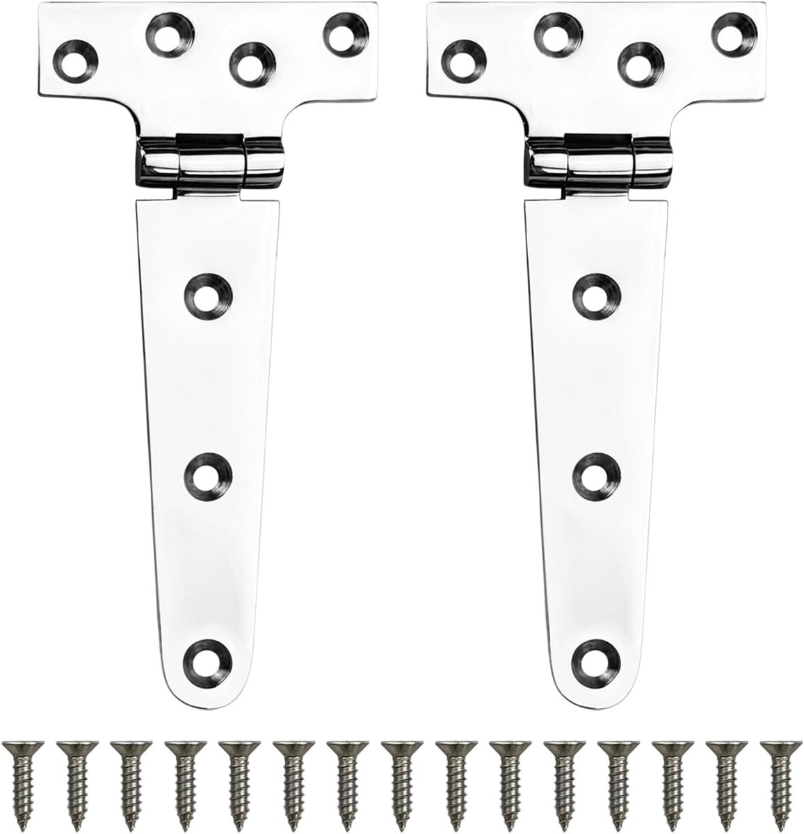 Dailygoods- Deurscharnieren RVS 316 - T-hinges - Waterdicht - Kleine Scharnieren - Scharnieren Keukenkastjes - Inclusief M5 Schroeven - Afmetingen 151