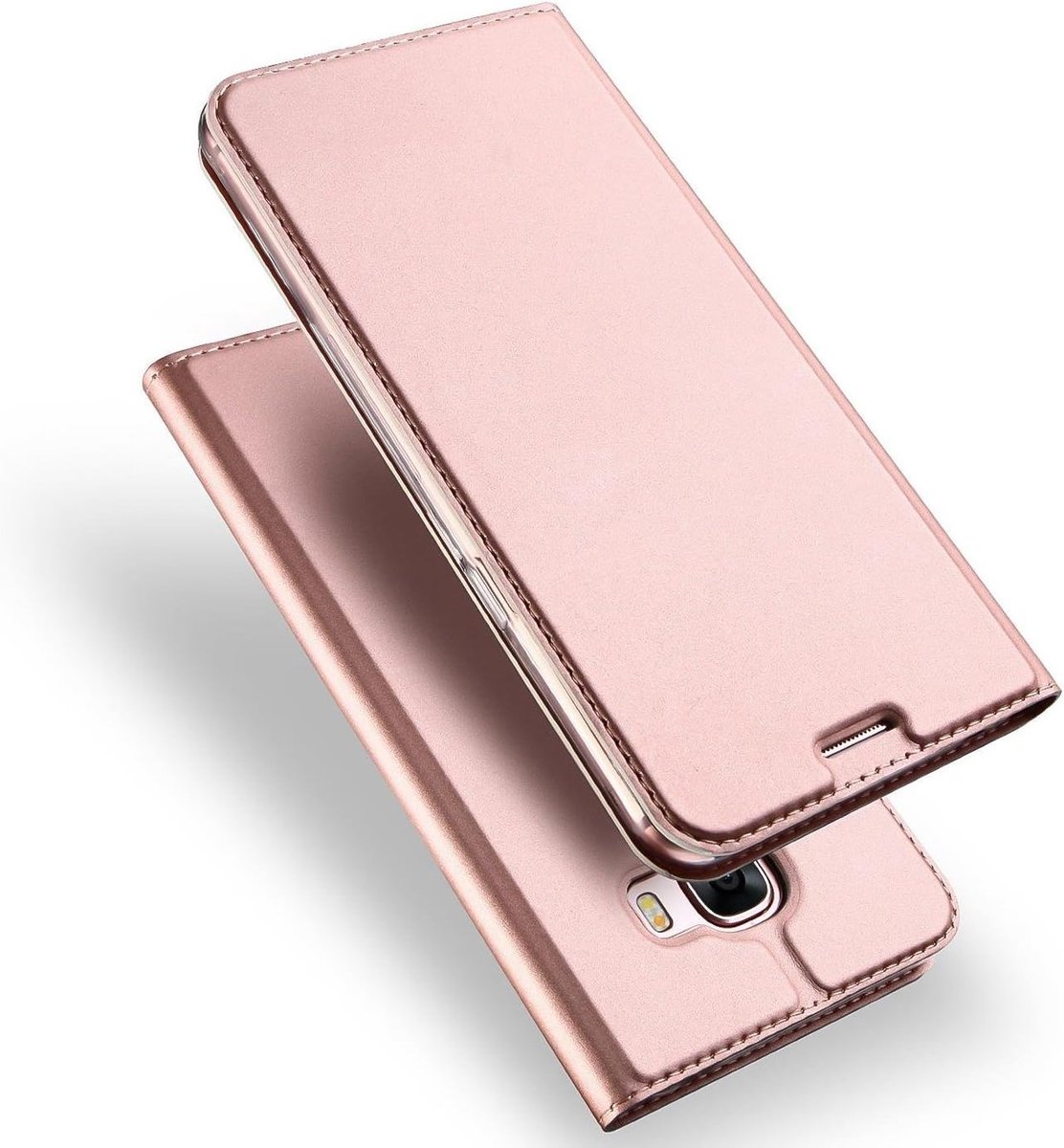 Hoesje voor Samsung Galaxy A3 2017, Premium Kaartvak Flip Cover voor Samsung A3 (2017) Case [Magnetische Sluiting] beschermhoes, Roze