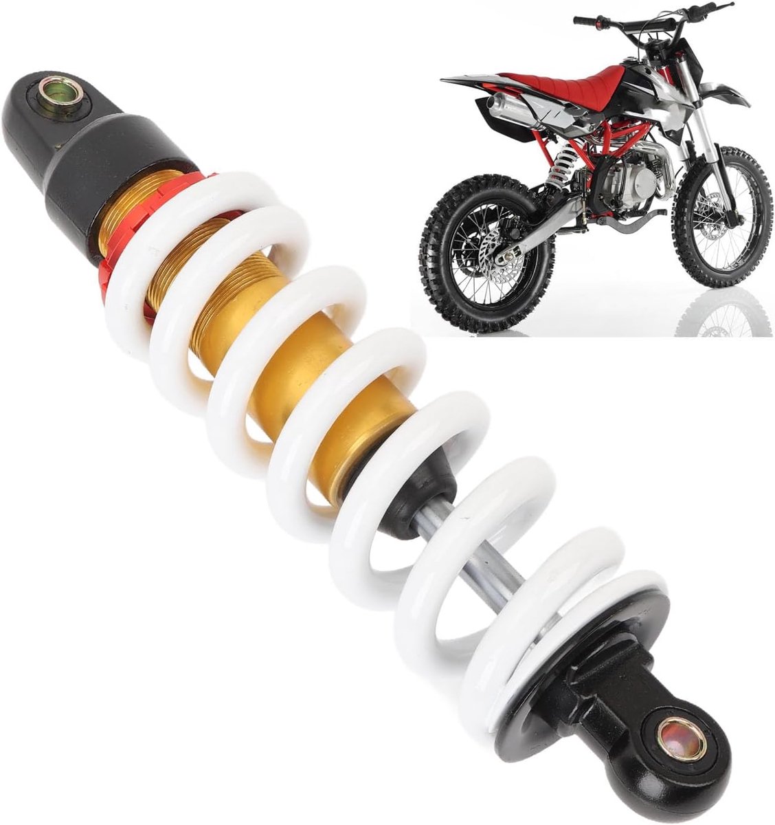 Dailygoods- Schokdemper Universeel 280mm - Verstelbaar - CNC Aluminium - Hoogwaardige Veer - Geschikt voor Motoren/Scooters - Vering