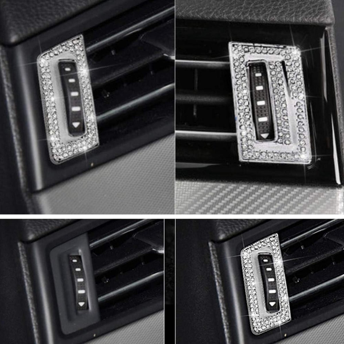 Interieur Trim Fiting Bling Crystal Strass Mode Stickers Accessoires geschikt voor Volkswagen Magotan B8 Arteon CC 2018-2019 (zilver, Instrument panel katrol sticker 2 stks/set)