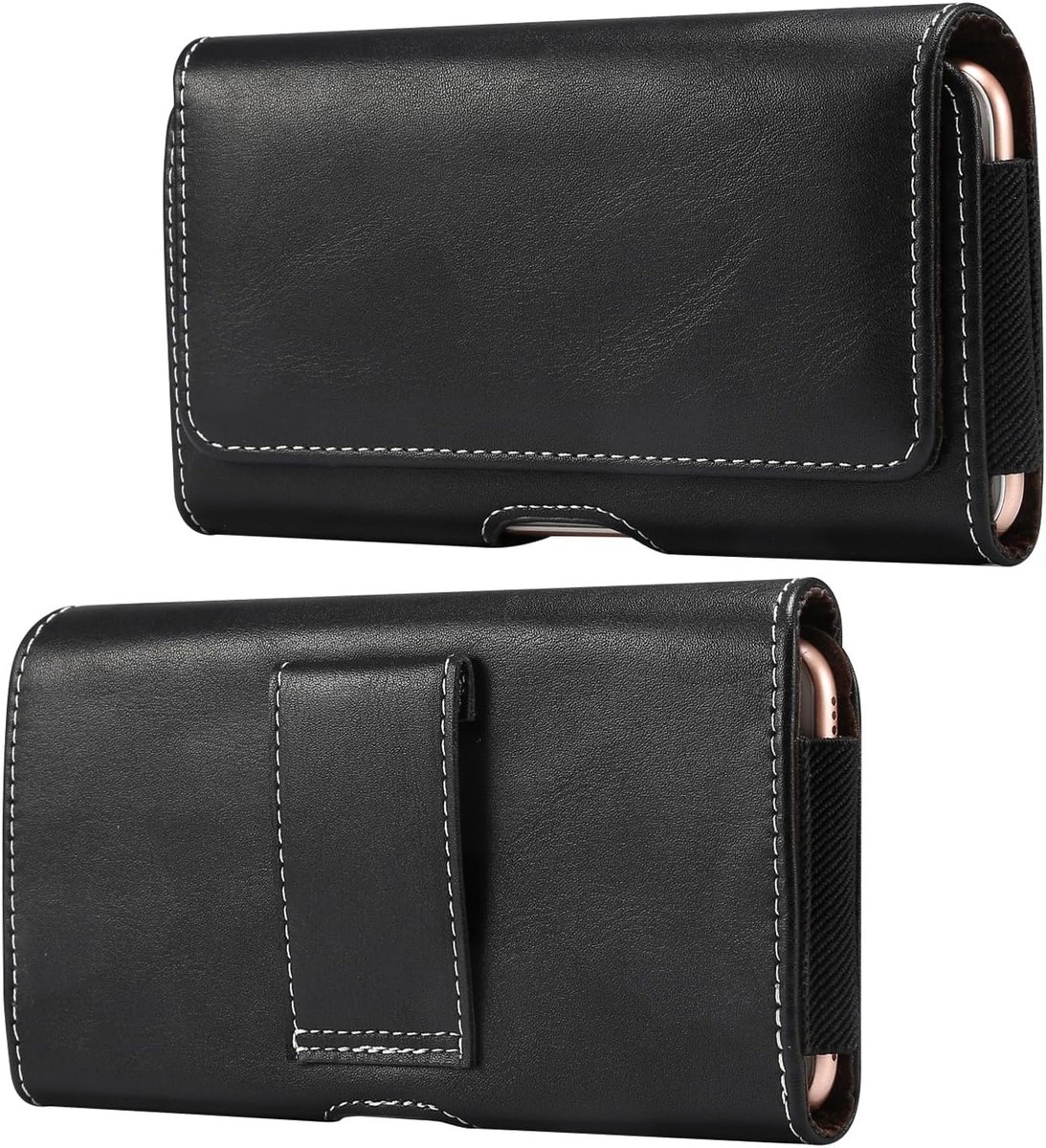 Telefoon heuptas PU lederen dwars riem tas mobiele telefoon clip houder universeel voor iPhone 17 16 15 14 13, Samsung S25 S24 S23 A56 A55, lederen telefoontasje riem riem riem voor heren