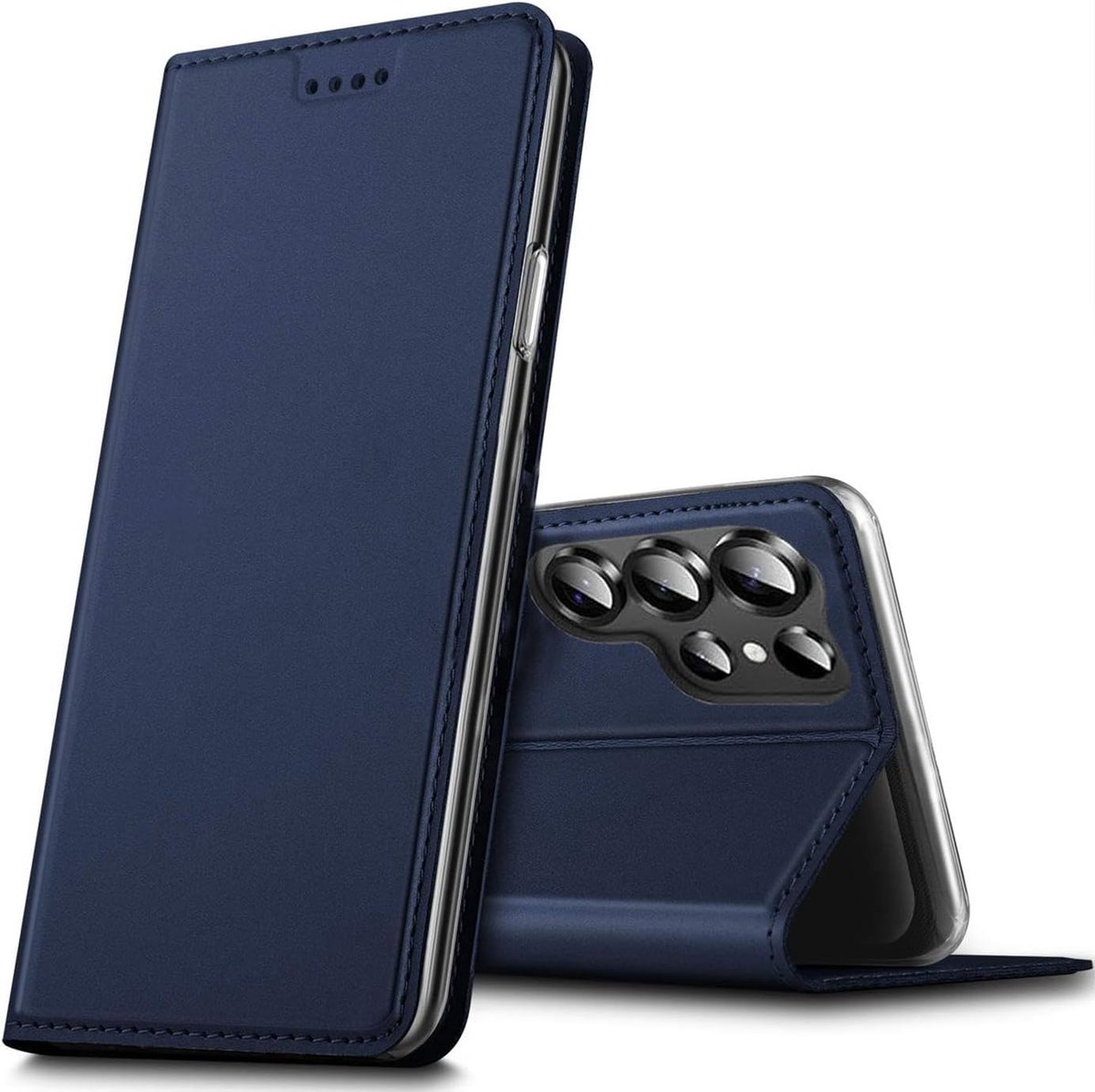 Hoes voor mobiele telefoon voor Samsung Galaxy S26 Ultra, premium mobiele telefoon flip cover voor Samsung S26 Ultra, hoes [geïntegreerde magneet] book case, PU lederen tas, blauw
