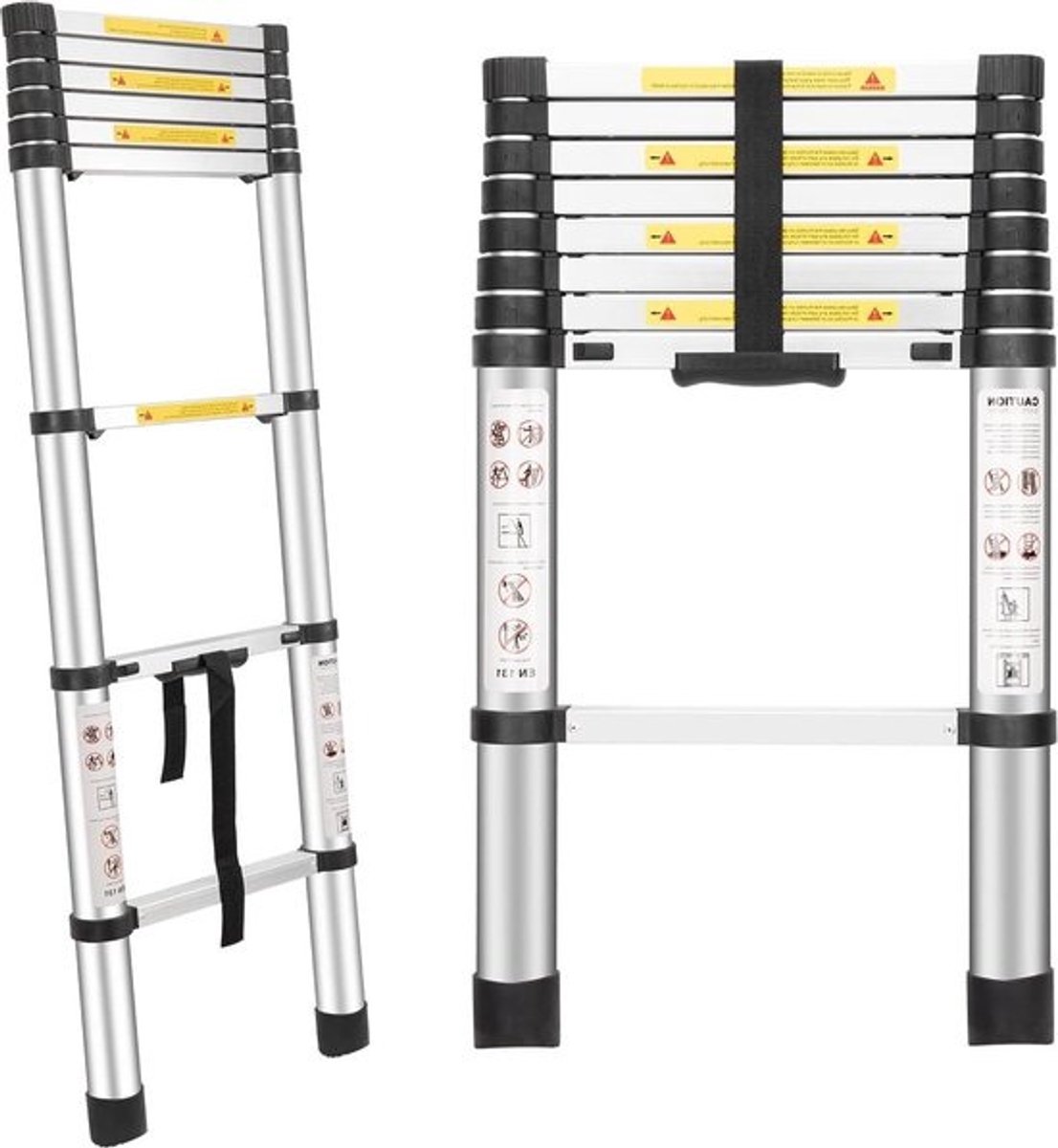 Telescopische ladders - 8.5FT enkele knop - aluminium ontwerp - uitbreidingsladders - campers zolders - gezinnen buitenwerk - 300 pond draagcapaciteit Ladder