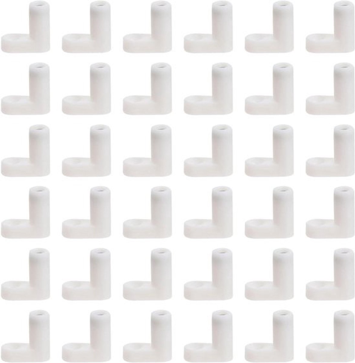 Kunststof L-beugels - Hoekbeugels - Bevestigen Printplaten - Lichtgewicht - 20 x 20 x 9 millimeter - Wit
