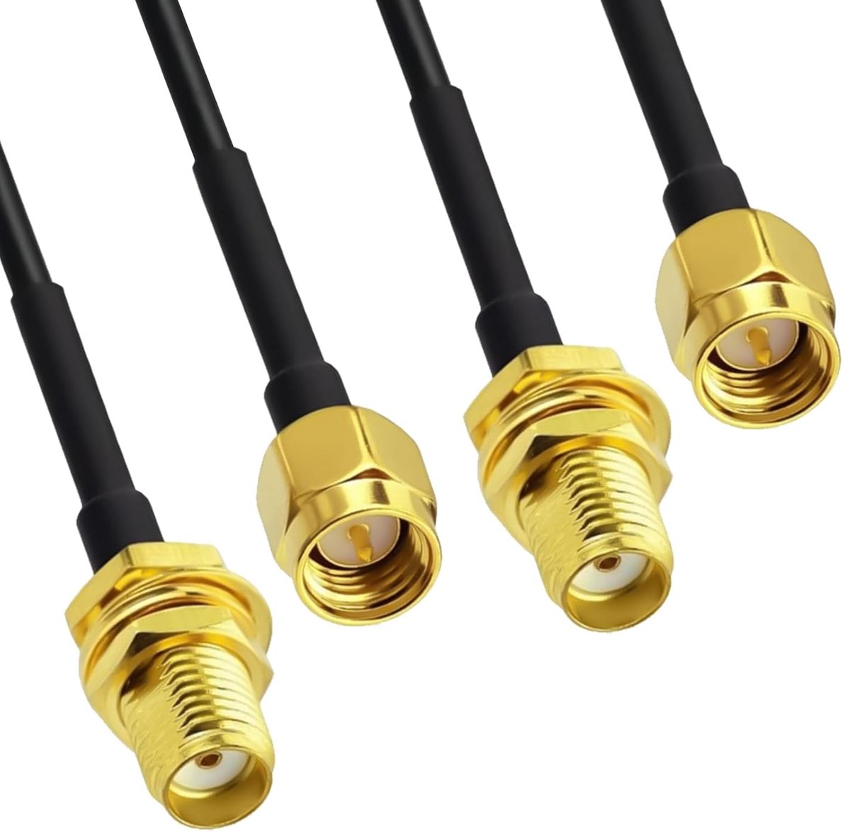 2 stuks SMA stekker naar SMA-bus, kabel, schotmontage RG174 antennekabel, 2 m verlengkabel, compatibel met WiFi 4G LTE router, gateways, mobiele cellular, bewakingscamera, coaxiaal amateurradio