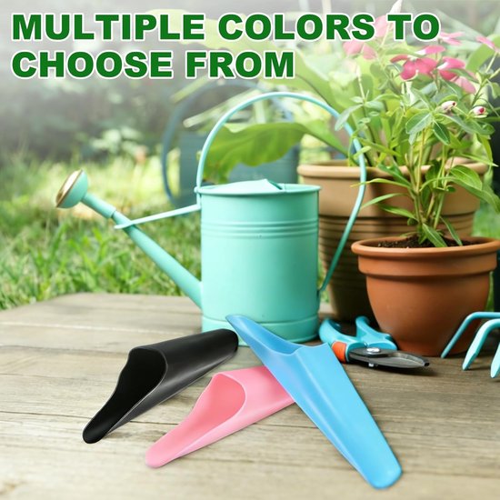 METERXITY Set van 2 bonsai grondschepjes, plastic tuingrond scheppen emmer schop potschoppen voor verplanting/bloemen planten/planten succulent, kleurrijk klein tuingereedschap [zwart] — afbeelding 4
