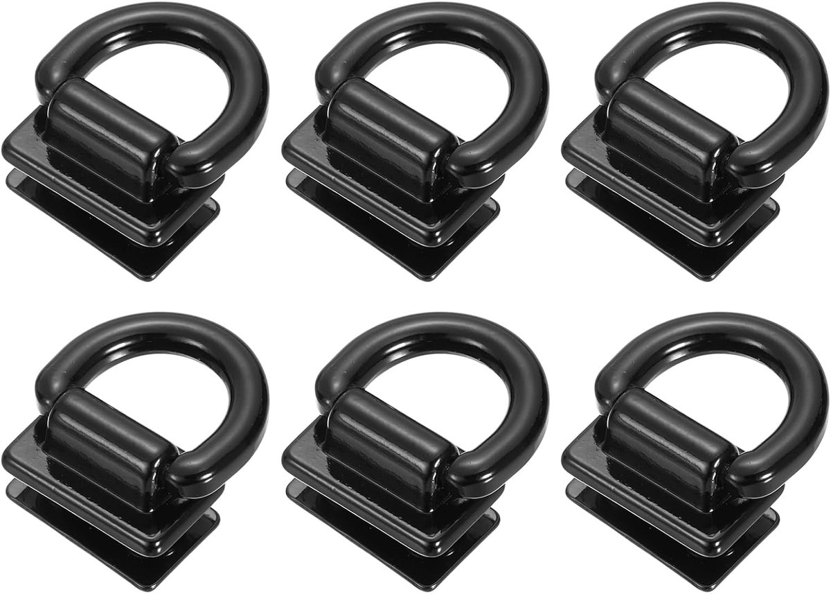 Metalen zakconnector met D-ring, 6 stuks 18 mm handtas-ophanglussen met schroeven voor het maken van handtassen, sleutelhangers en lanyards (metallic zwart), Metallic zwart, 18mm