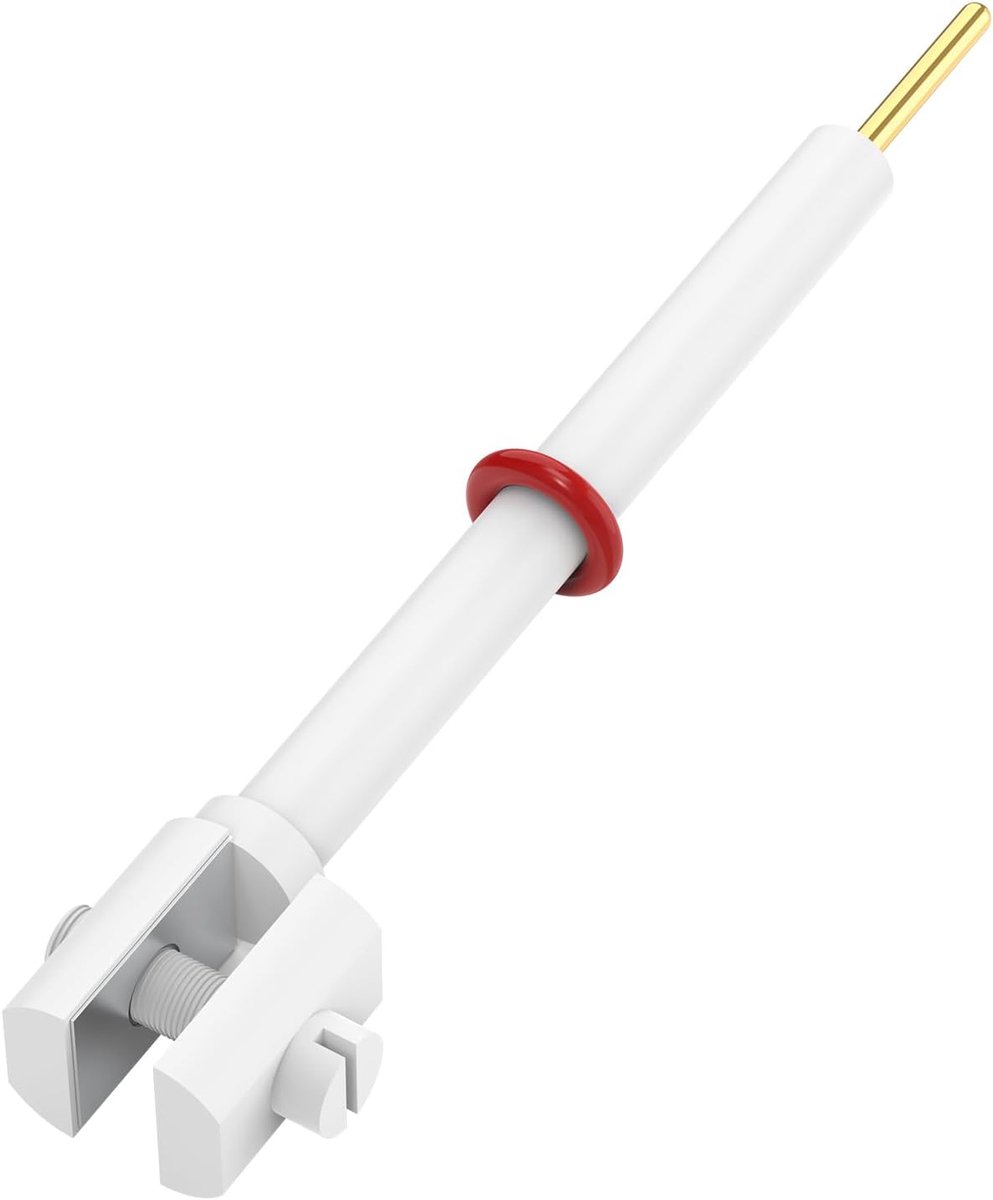Titanium Elektrodehouder, Elektrolysecel Elektrodeklem voor Vaste Monsters, Geleidende Klem met 10 x 15 mm Titanium Plaat met Hoge Zuiverheid en PTFE Behuizing
