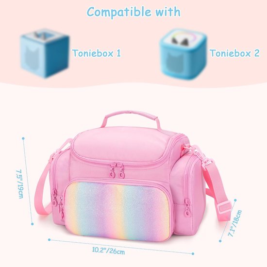 Reiskoffer compatibel met Toniebox 2/1 audiospeler, roze — afbeelding 3