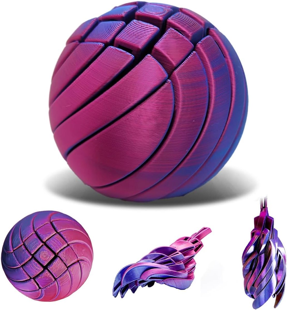 Ball 3D geprint Gear Sphere Purple