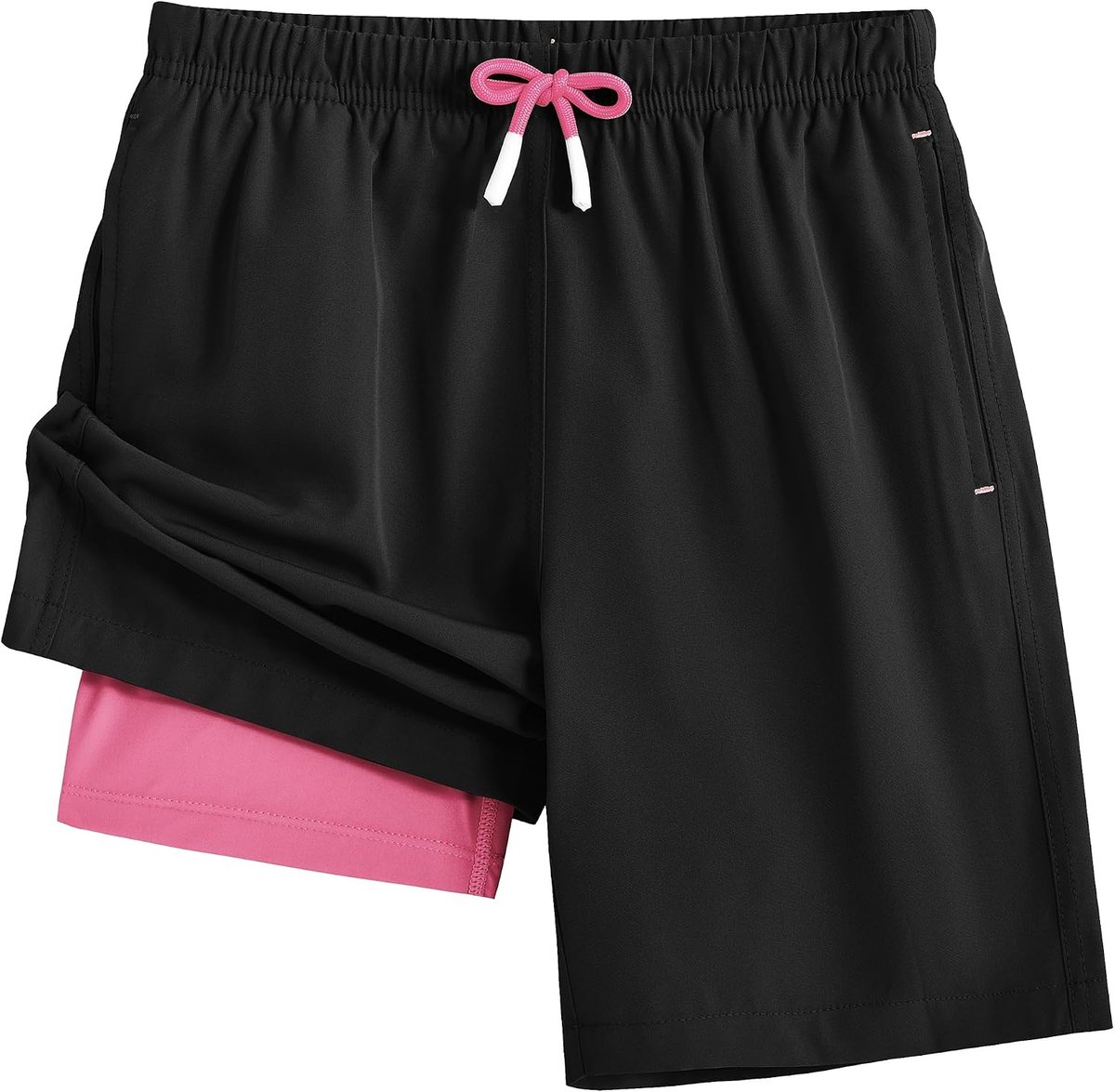 Boardshorts voor jongens, met compressievoering, sneldrogend, ademend, zwembroek voor kinderen, elastische taille, shorts met zakken, 4-16 jaar