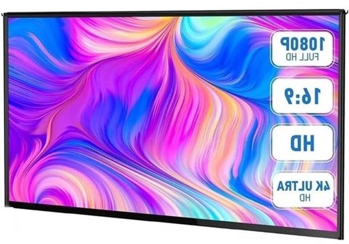 Schermprojector Opvouwbaar draagbaar HD-projectiescherm met standaard Filmvideoprojectiescherm(100 inch)