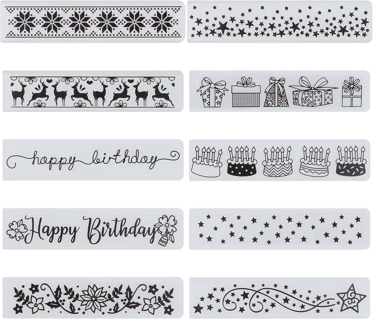 10 stuks reliëfmappen van kunststof voor het maken van kaarten, fotoalbums, scrapbooking-decoratie