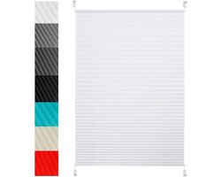 Geplooide Plisségordijnen Wit 35 x 150 cm - Privacy en Zonwering Zonder Boren