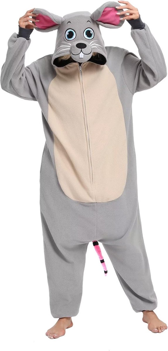 Onesie Dieren-Dames Sleepwear Volwassen Hoodie Dier Jumpsuit Pyjama Dieroutfit