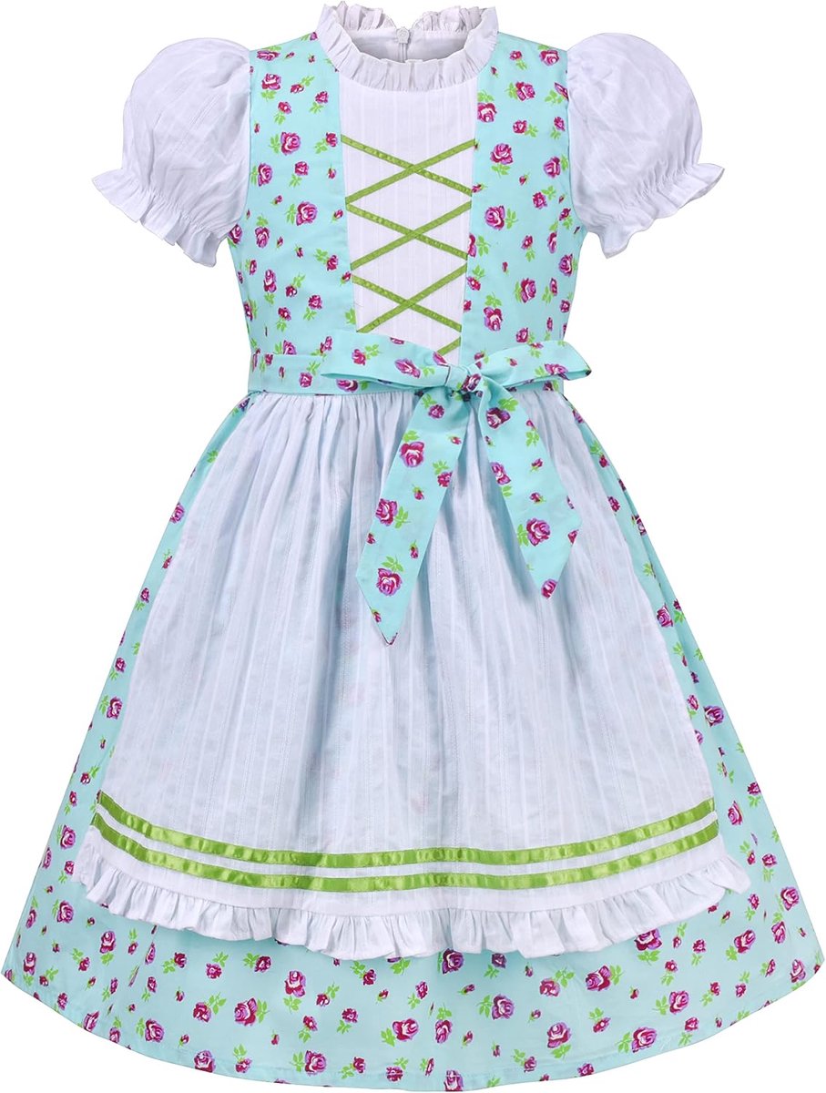Duitse Dirndl Jurk Kostuums Voor Beierse Oktoberfest Wijnoogst Roze 4-12 jaar