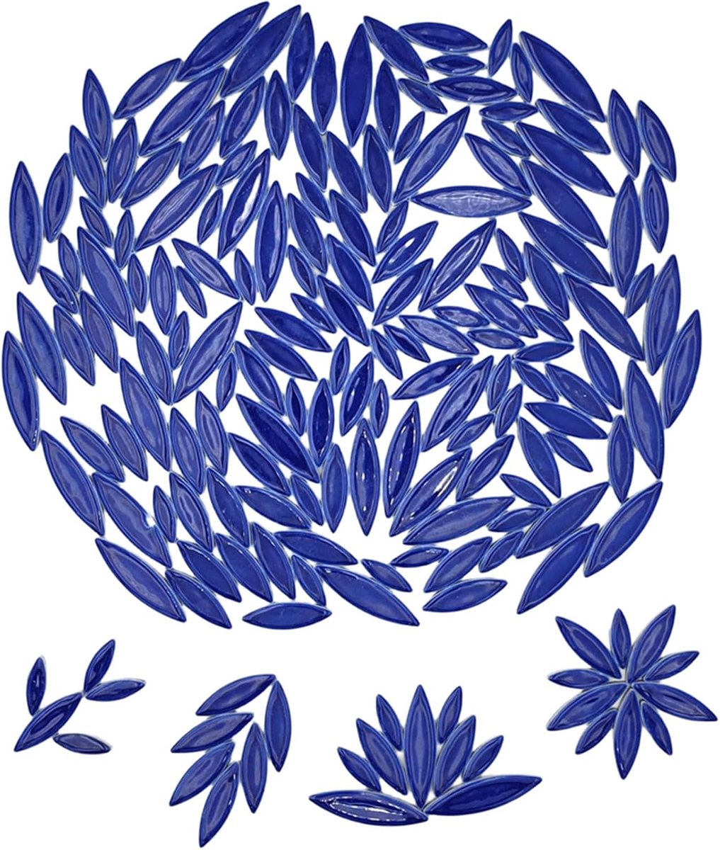 Keramische mozaïektegels om te knutselen, 500 g onregelmatige mozaïekonderdelen, doe-het-zelf productie stenen voor handwerk, hobby, kunst, wanddecoratie (koningsblauw)