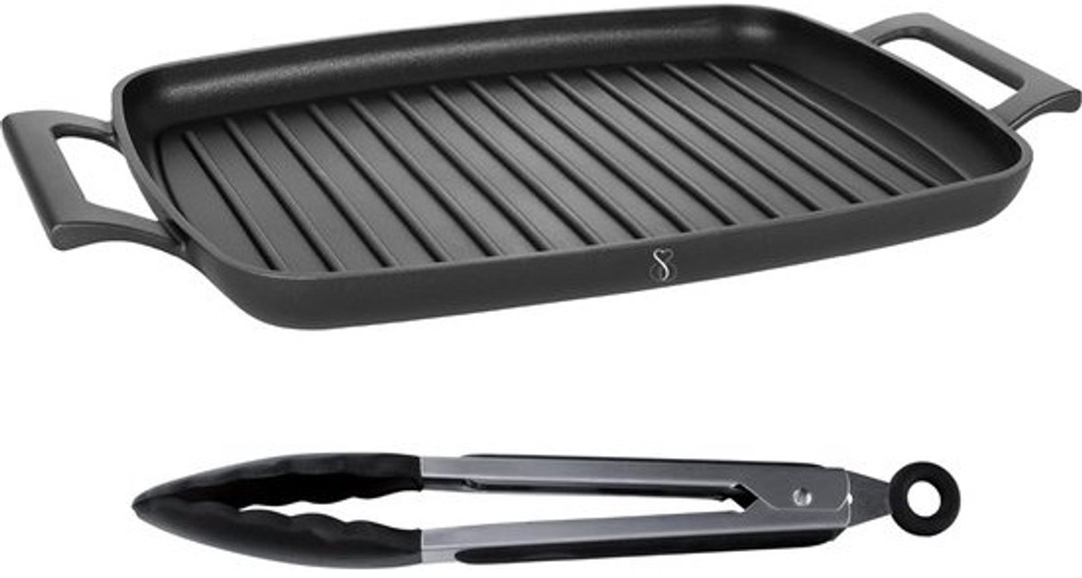 Grillplaat Inductie - Bakplaat - Gietijzer - pannenset