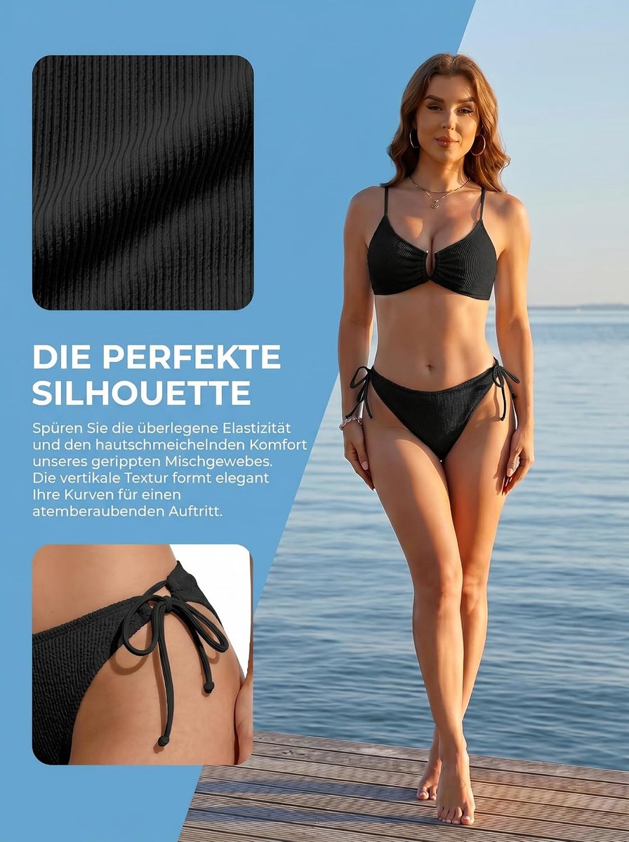 Sexy bikiniset voor dames, push-up en U-vormig beugeldesign