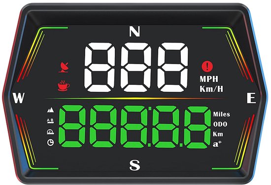 Universele Auto HUD GPS Digitale Snelheidsmeter Heads Up Display met Real Time Snelheid Tijd Rit Afstand Hoogte Richting 0-100km Versnelling Over Snelheid Vermoeidheidsalarm, van universele — afbeelding 3