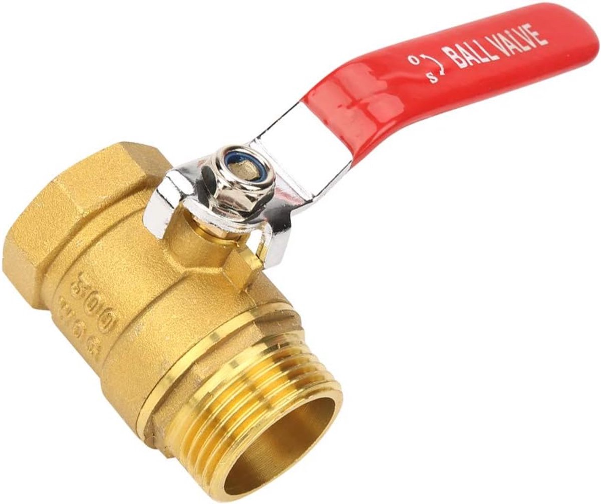 Dailygoods- Afsluitventiel Heavy Duty - Kogelkraan 1 Inch - Mannelijk Schroefdraad - Messing - Duurzaam - Roestbescherming