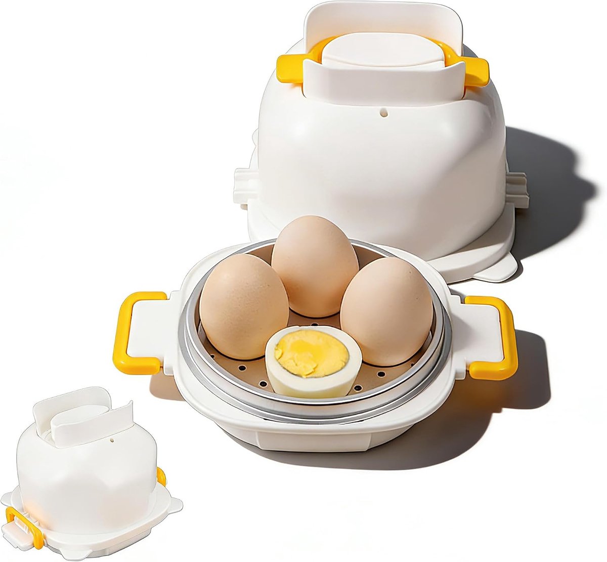 Eierkoker voor magnetron, 4 eieren, snelkookpan voor eieren, eierstomer, magnetronpan, magnetron, eierkoker, eierkoker, eierkoker, eierkoker, eierkoker