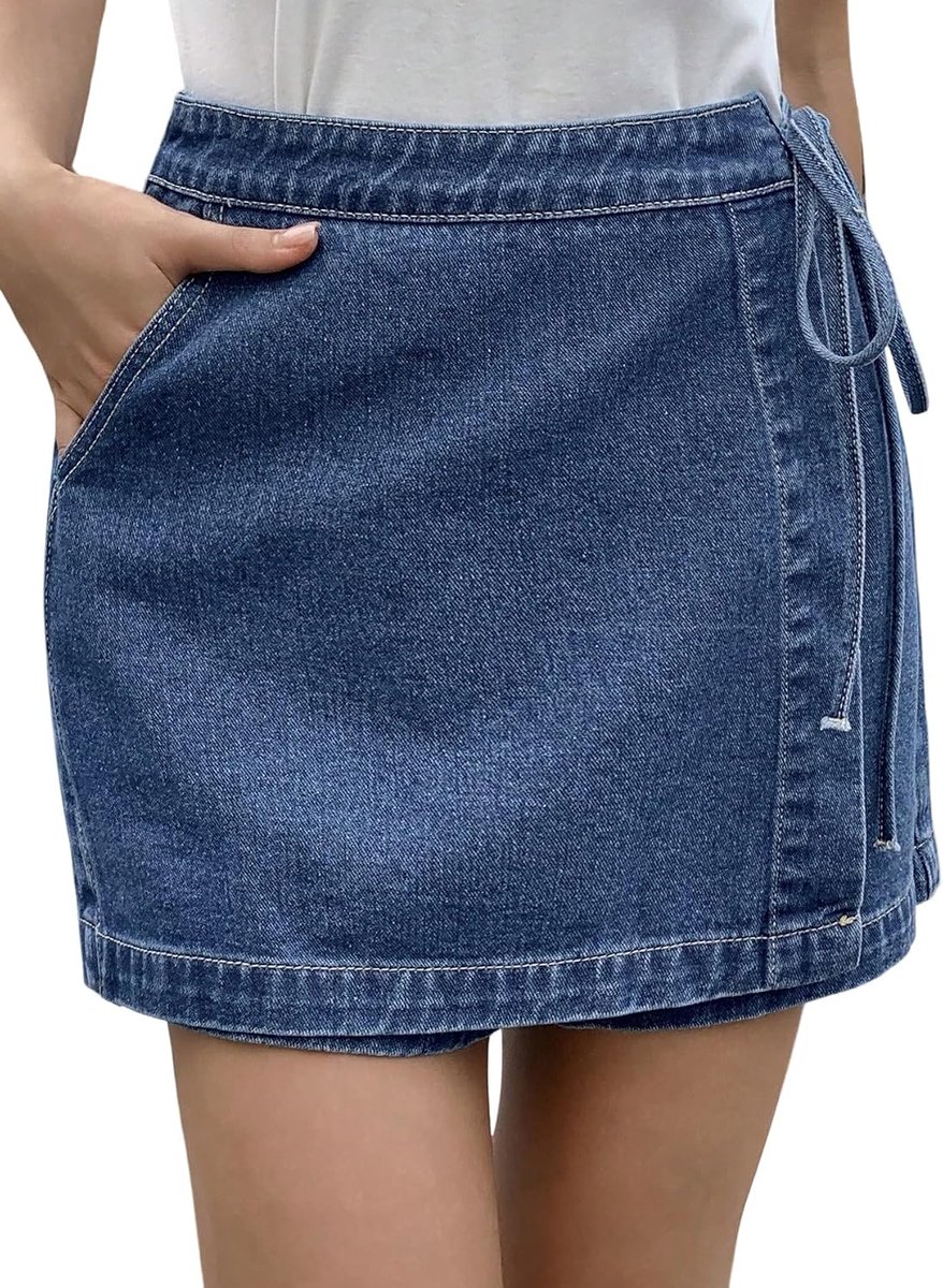 Dames denim broekrok Y2K luipaard jeans shorts zomer jeansrok skort zomershorts Leo vakantie outfit casual shorts minirok