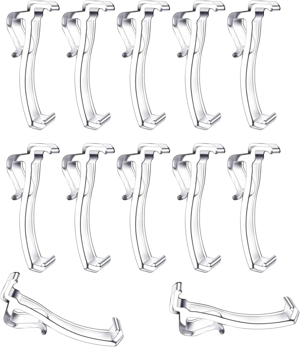 Dailygoods- Valance Clips 12 Stuks - 2.5 Inch - Kunststof - Duurzaam - Antislip - Voor Horizontale Jaloezieën - Helder Kleur - Jaloezieclips