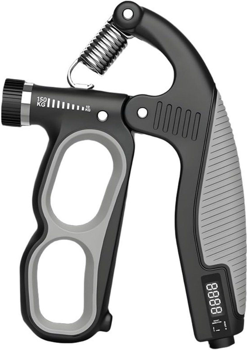 Handtrainer - Vingertrainer Krabapparaat - Krachttraining Handen - Verstelbare Weerstand - 17.8 x 10 x 2 cm - Grijs