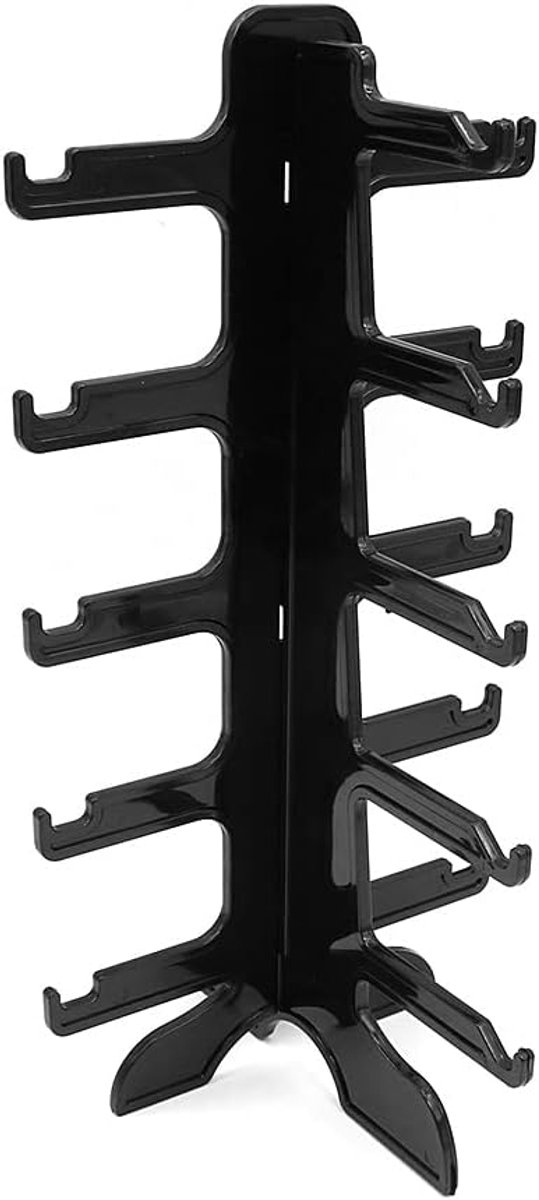 Dailygoods - Brilhouder - Displayorganizer - Eenvoudige installatie - Zwart - Zonnebrilhouder - Geschikt voor winkels - 5 paar brillen