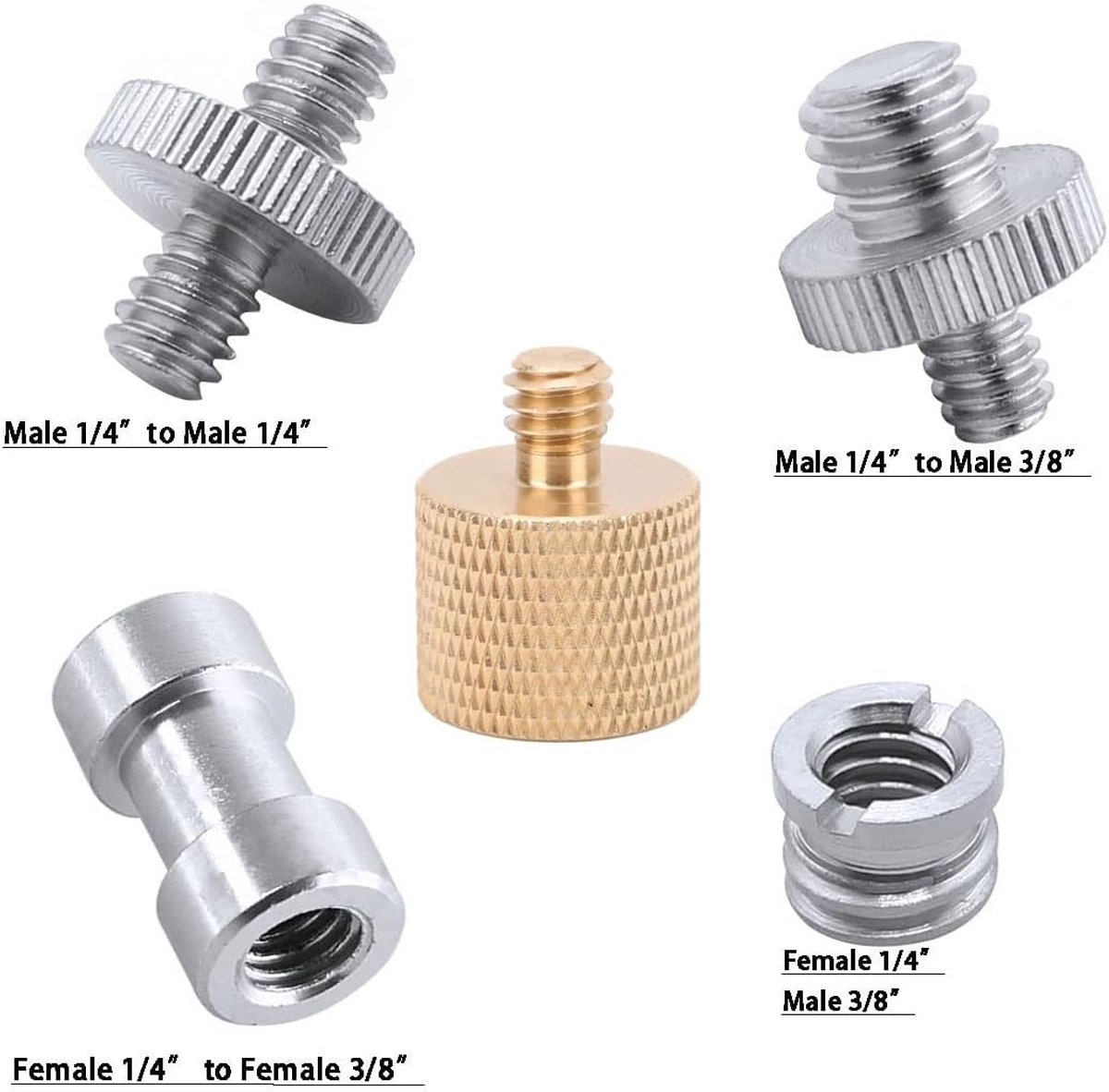 Dailygoods - Camera-schroefadapters - Statiefadapter - Zilver - Converter - 26 stuks schroefadapters - Geschikt voor camerastatieven