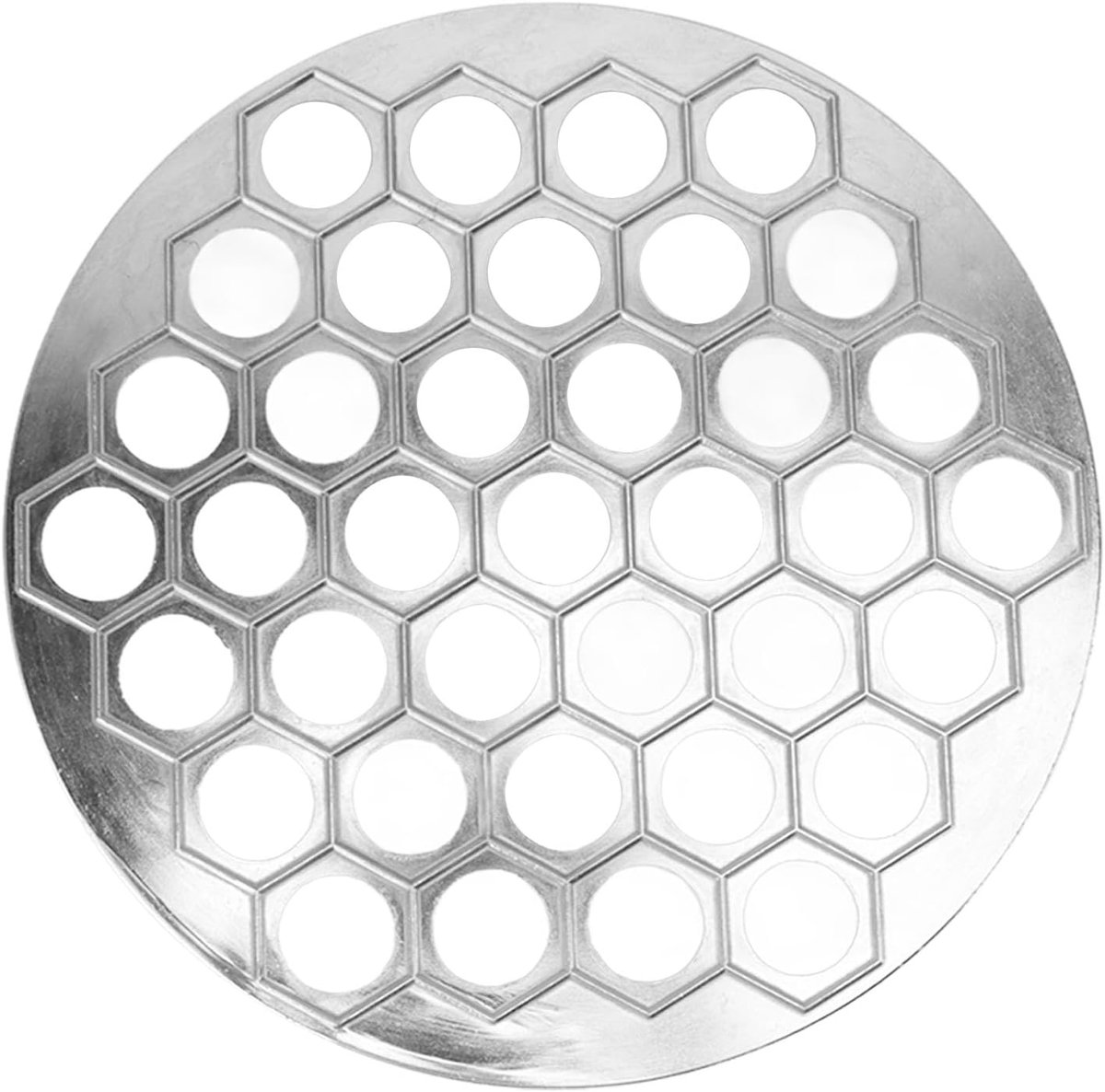 Ravioli Maker Dumplings Mallen, 37 Gaten Aluminiumlegering Pelmeni Maker Pelmeni Vlees Dumplings Mallen voor Thuis Restaurant (Zilver)