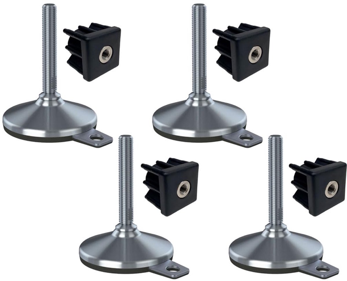 Voet 16x100x105mm, pad & bevestigingsgat+inzetstukken 40x40x2.0mm -Set van 4