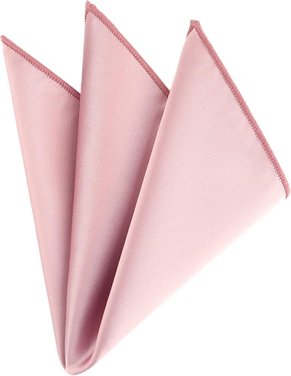 Pochet effen zacht glanzend glad basic voor formele gelegenheden bruiloft party - 23 x 23 cm lichtroze