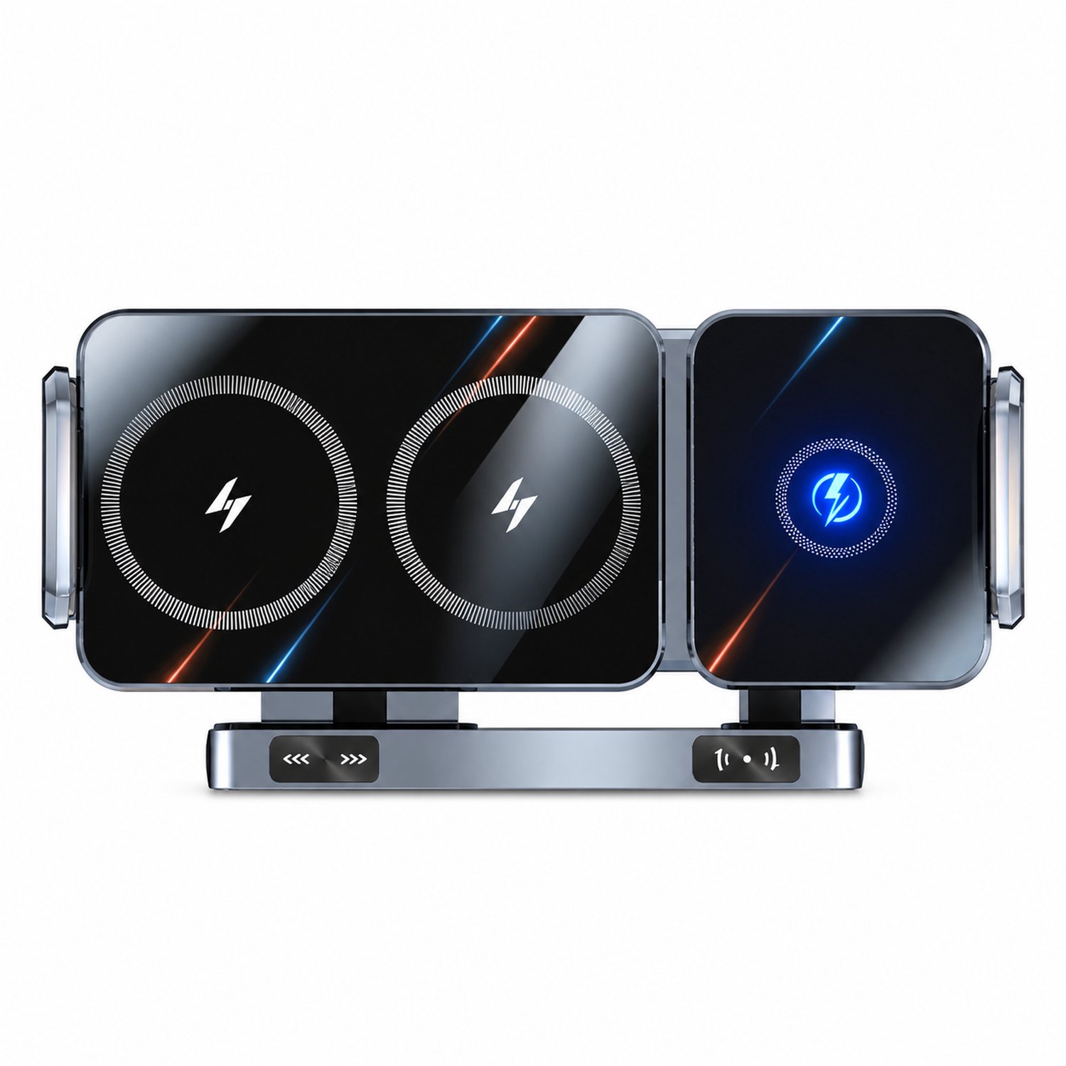 Telefoonhouder voor de auto - 15 W draadloos opladen - zilverkleurig