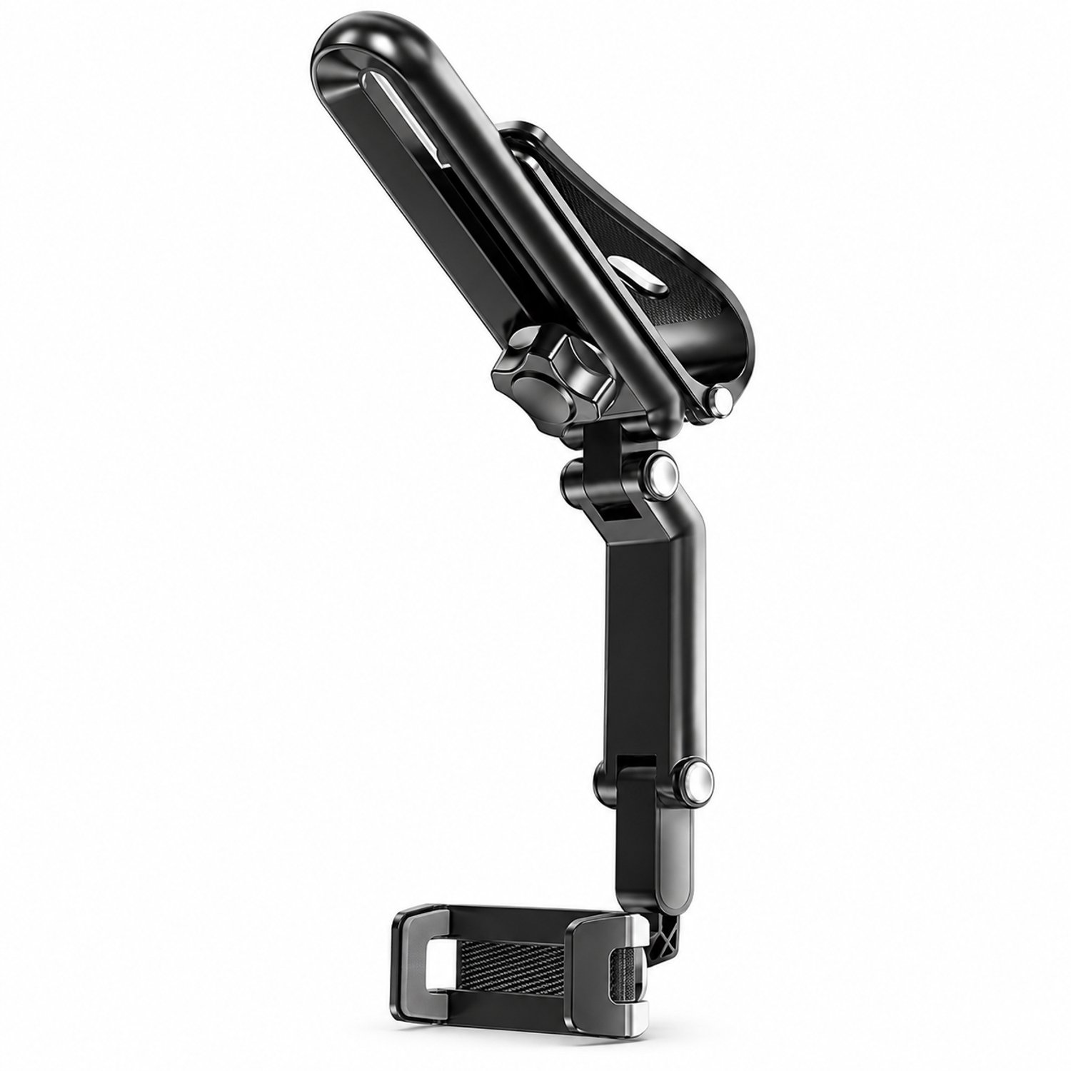 Telefoonhouders auto - telefoonhouder voor de zonneklep met clipbevestiging en gelede arm, grafietgrijs