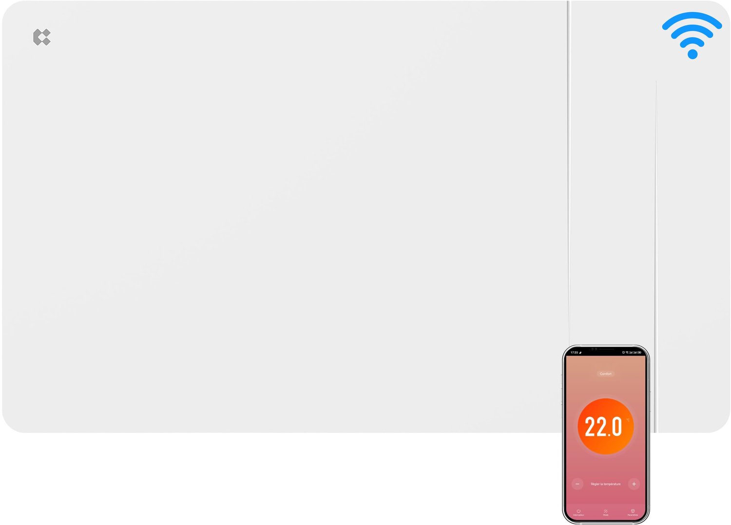 Keramische Wandkachel 1500 W - Elektrische Radiator met WiFi - Slimme Verwarming met PID-regeling - Gelijkmatige Warmteverdeling - Vorstbeveiliging - Voor Woonkamer en Badkamer