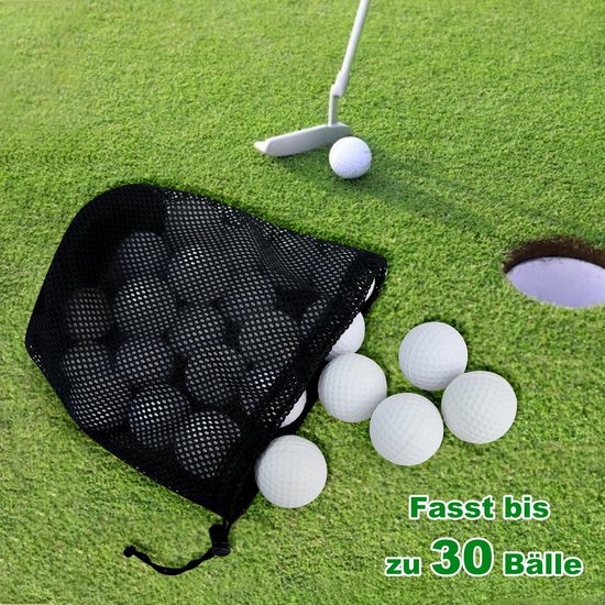 Opbergtas voor golfballen, 6 stuks netzakken met trekkoord, opbergtas voor sportuitrusting, voor het verzamelen van halve ballen, tennis — afbeelding 3